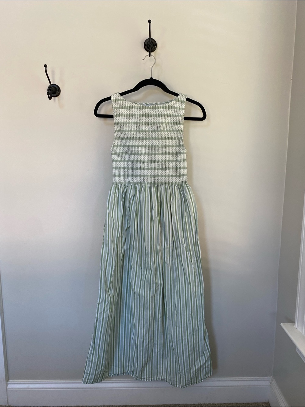 Hill House Striped Green and White Maxi Dress